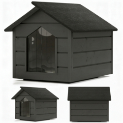 Zatepletá búda pre psa L 80x64x61 cm DECHLAND BP011 sivá