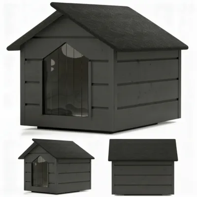 Zatepletá búda pre psa L 80x64x61 cm DECHLAND BP011 sivá