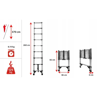 Teleskopický rebrík 370 cm výsuvný MULTISYSTEM MS260