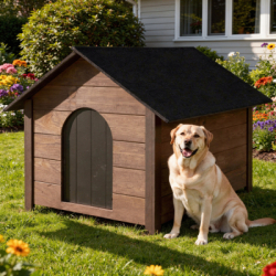 Zateplená búda pre psa XL 72x116x81 cm DECHLAND BP04 hnedá