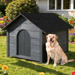 Zateplená búda pre psa XL 72x116x81 cm DECHLAND BP04 tmavo šedá
