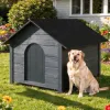 Zateplená búda pre psa XL 72x116x81 cm DECHLAND BP04 tmavo šedá