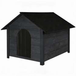 Zateplená búda pre psa XL 72x116x81 cm DECHLAND BP04 tmavo šedá