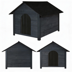 Zateplená búda pre psa XL 72x116x81 cm DECHLAND BP04 tmavo šedá