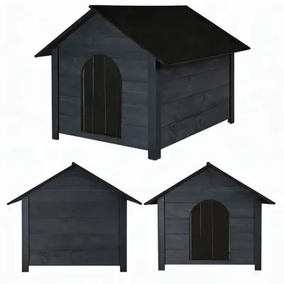 Zateplená búda pre psa XL 72x116x81 cm DECHLAND BP04 tmavo šedá