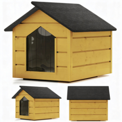 Zatepletá búda pre psa XL 90x116x82 cm DECHLAND BP012 žltá