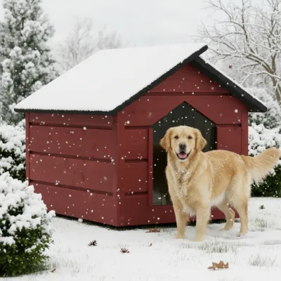 Zatepletá búda pre psa XL 90x116x82 cm DECHLAND BP012 mahagón
