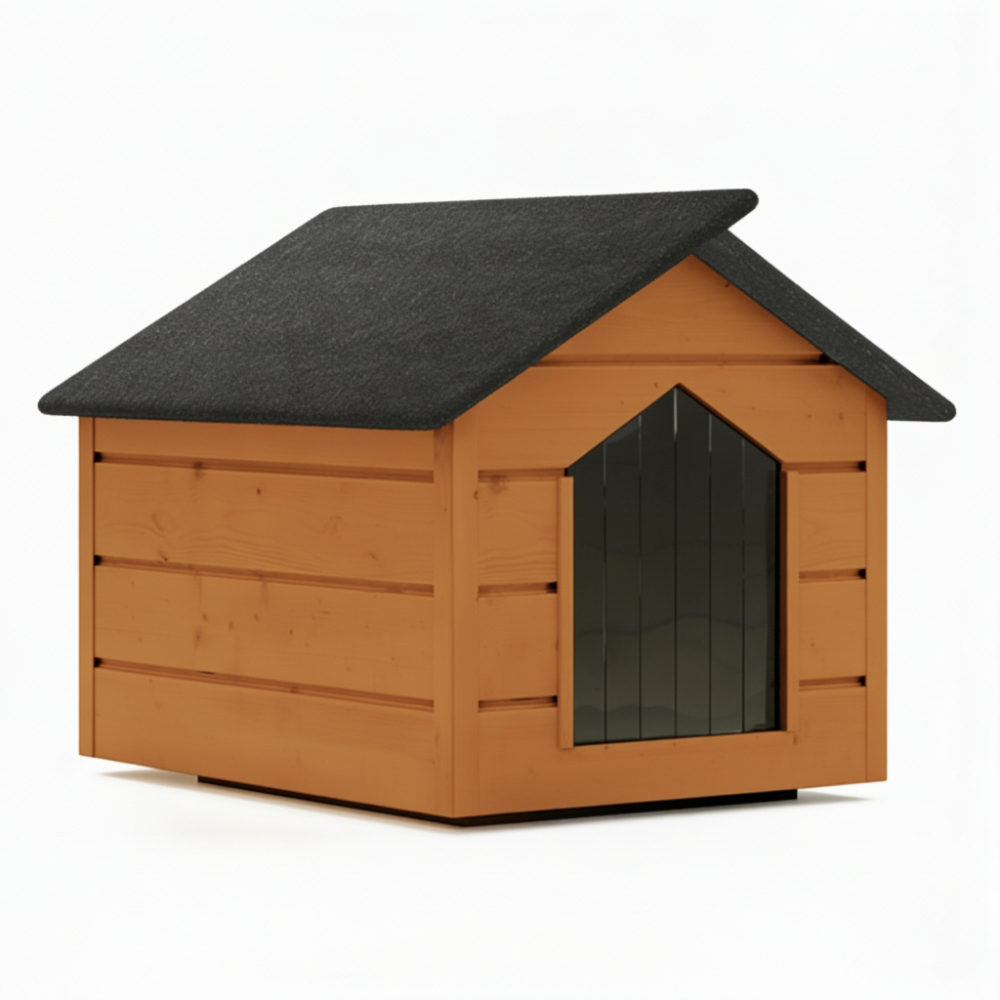 Zatepletá búda pre psa XL 90x116x82 cm DECHLAND BP012 gaštan