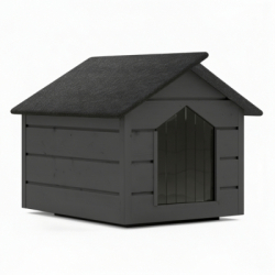 Zatepletá búda pre psa XL 90x116x82 cm DECHLAND BP012 sivá