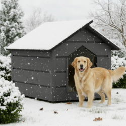 Zatepletá búda pre psa XL 90x116x82 cm DECHLAND BP012 sivá
