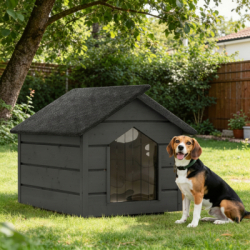 Zatepletá búda pre psa XL 90x116x82 cm DECHLAND BP012 sivá