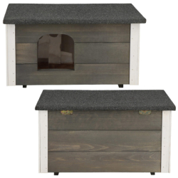 Zateplená búda pre psa S 54x39x30 cm DECHLAND BP01 sivá