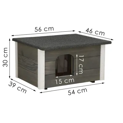 Zateplená búda pre psa S 54x39x30 cm DECHLAND BP01 sivá