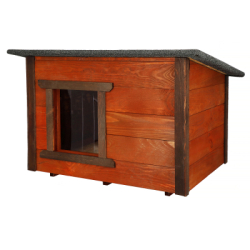 Zatepletá búda pre psa M 66x51x60 cm DECHLAND BP02 mahagón