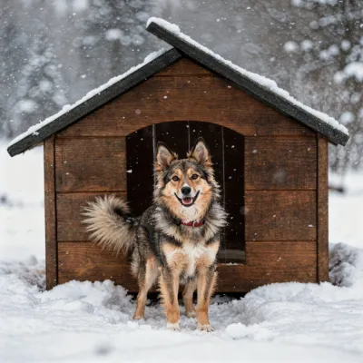 Zatepletá búda pre psa L 69x81x67 cm DECHLAND BP03 hnedá