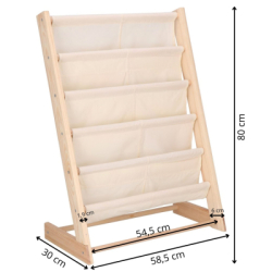 Detský stojan na knižky organizér SPRINGOS BC0001 prírodný