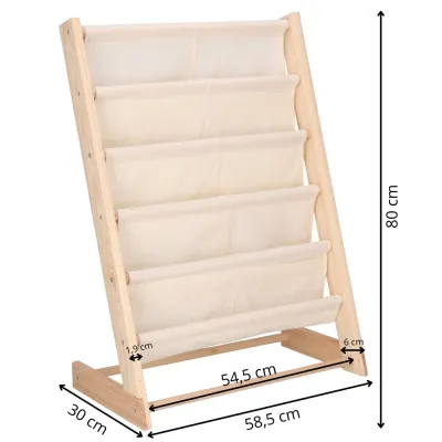 Detský stojan na knižky organizér SPRINGOS BC0001 prírodný