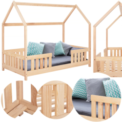 Detská posteľ domček so zábranou DECHLAND KLÁRKA