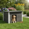 Zatepletá búda pre psa L 77x55x51 cm DECHLAND BP09 sivo-biela