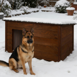 Zatepletá búda pre psa XL 106x72x67 cm DECHLAND BP06 hnedá