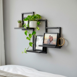 Nástenná polica sada 3 ks SPRINGOS HF0055 čierna