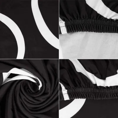 Poťah na stoličku elastický, čierno-biely SPRINGOS SPANDEX HA0216