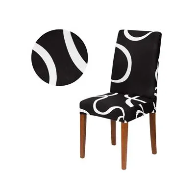 Poťah na stoličku elastický, čierno-biely SPRINGOS SPANDEX HA0216