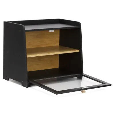 Drevený chlebník SPRINGOS KI0160 čierny