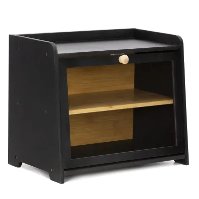 Drevený chlebník SPRINGOS KI0160 čierny