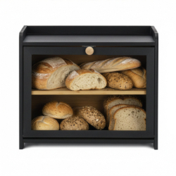 Drevený chlebník SPRINGOS KI0160 čierny