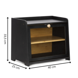 Drevený chlebník SPRINGOS KI0160 čierny