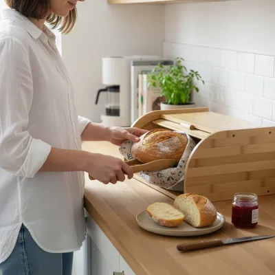 Drevený chlebník SPRINGOS KI0163 prírodný