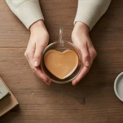 Sklenený hrnček na kávu srdca 220 ML SPRINGOS HA7575