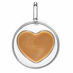 Sklenený hrnček na kávu srdca 220 ML SPRINGOS HA7575