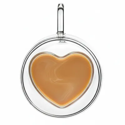 Sklenený hrnček na kávu srdca 220 ML SPRINGOS HA7575