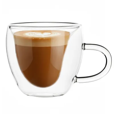 Sklenený hrnček na kávu srdca 220 ML SPRINGOS HA7575