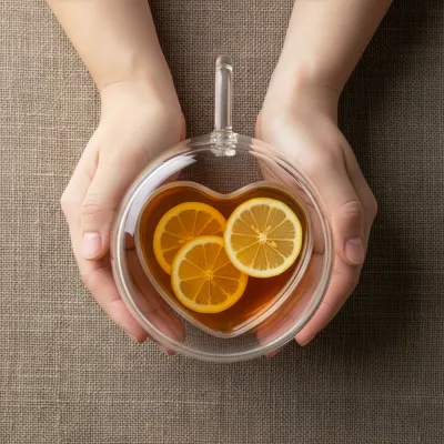 Sklenený hrnček na kávu srdca 220 ML SPRINGOS HA7575