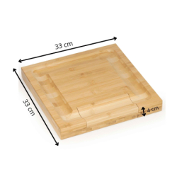 Servírovacia doska 33x33 cm SPRINGOS KI0168 prírodná