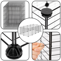 Klietka pre domáce zvieratá kovová SPRINGOS PA1086 čierna