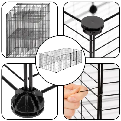 Klietka pre domáce zvieratá kovová SPRINGOS PA1086 čierna