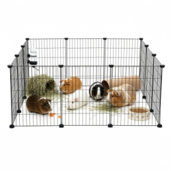 Klietka pre domáce zvieratá kovová SPRINGOS PA1086 čierna