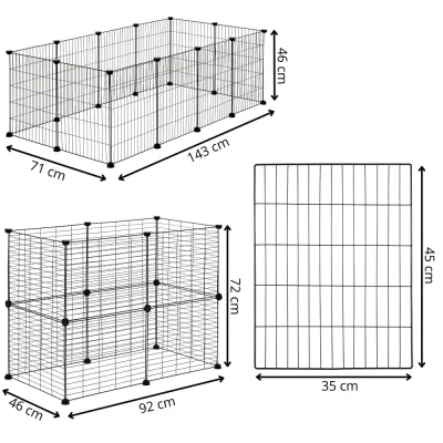 Klietka pre domáce zvieratá kovová SPRINGOS PA1086 čierna