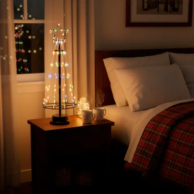 LED Vianočný stromček - 45cm, 80LED, multicolor