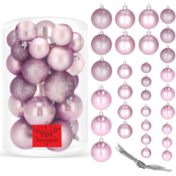 Vianočné banky ružové mix - sada 30ks