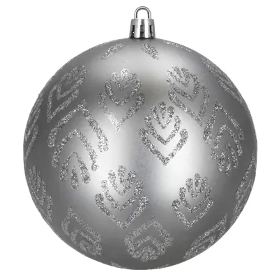 Vianočné banky strieborné mix - 9,5 cm, sada 12ks