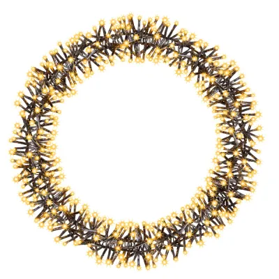 LED svetelný veniec 39cm 300LED 8-funkcií IP44 teplá biela