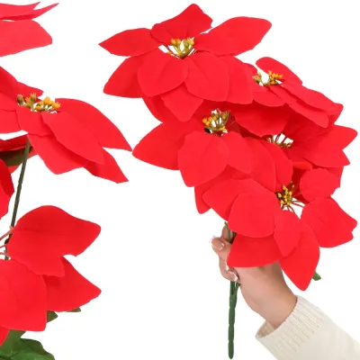 Vianočná hviezda kytica 50 cm červená