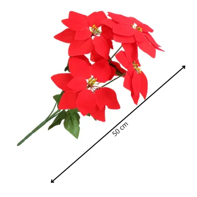 Vianočná hviezda kytica 50 cm červená