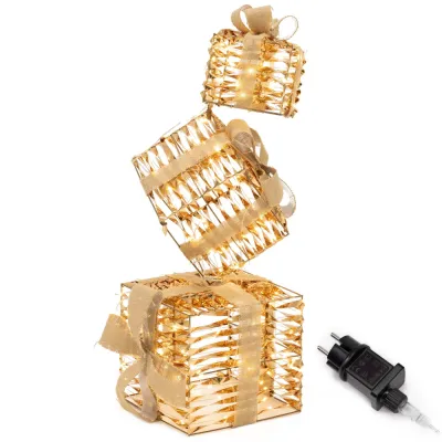 LED svetelná dekorácia Darčeky 74cm 160LED teplá biela