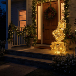 LED svetelná dekorácia Darčeky 74cm 160LED teplá biela